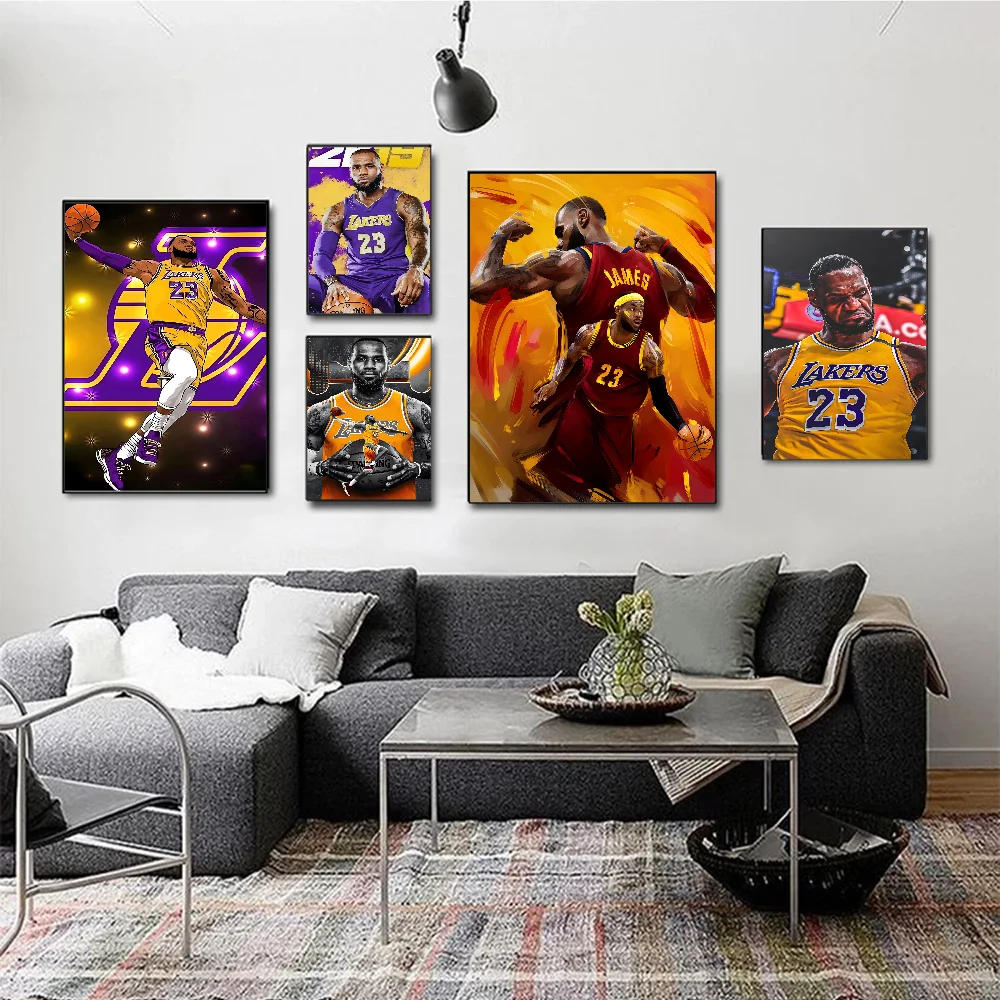 Basketball Players L-LeBron J-James Classic Vintage Posters HD Quality Wall Art Retro Posters For Home Room Wall Decor