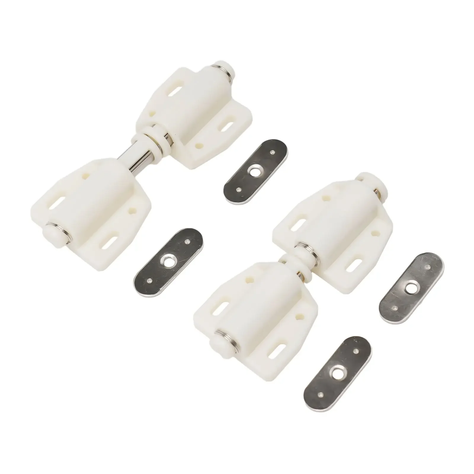 Set Of 4 Magnetic Touch Latches For Cabinet Use Pressure Operated For Convenient Opening Securely Holds Doors With Magnet