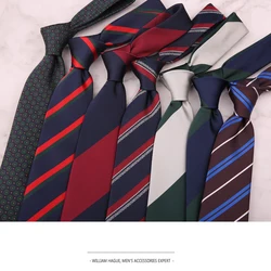 Linbaiway 8cm Polyester Striped Neckties for Mens Suits Neck Ties Women Jacquard Tie Goom Wedding Formal Dress Necktie Gravatas