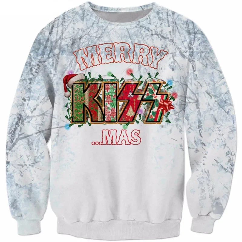 HX Novo Estilo 3D Impressão Kiss Band Homens Mulheres Moda Manga Longa Casacos Tops H071