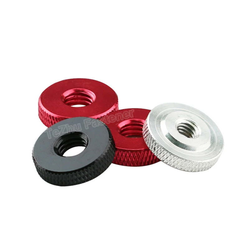 M3 M4 M5 M6 M8 M10 Aluminum Profile Small Thin Thumb Nuts with Step Knurled Manual Hand Tighten Nut Screws Bolts Anodizing