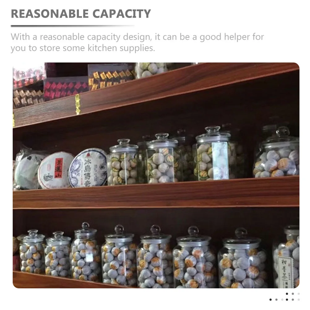 

Glass Storage Jar with Airtight Lid Transparent Food Container for Candy Nuts Tea Coffee Flour Sugar Seasoning Kitchen