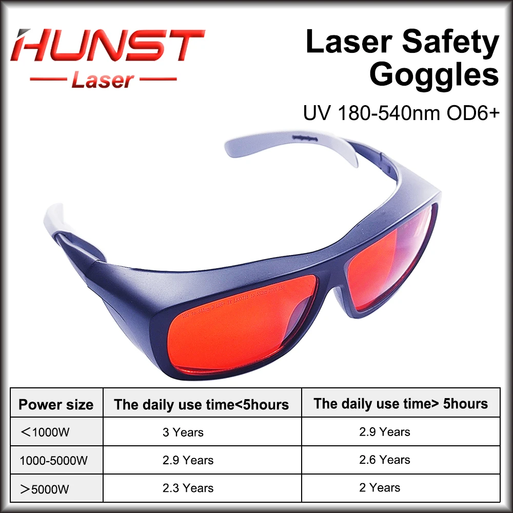 Imagem -06 - Óculos de Proteção para Laser Hunst Óculos de Proteção de Tamanho Médio Proteção para Laser uv e Verde Óculos de Segurança 355 532nm