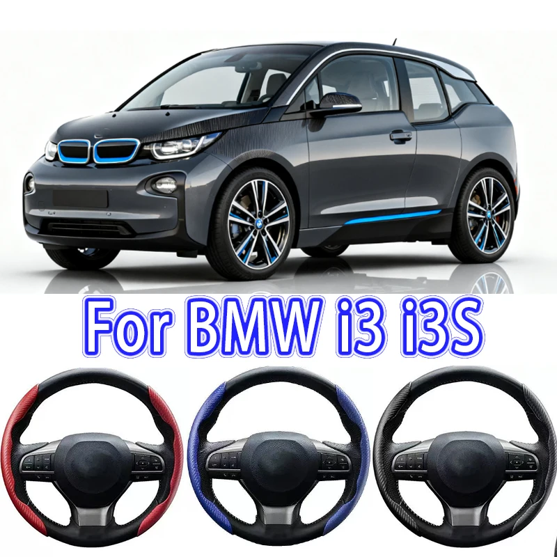 

For BMW i3 i3S Car Steering Wheel Cover 38CM Anti-Slip Suede Steering Wheel Cover Auto Decoration Accessory