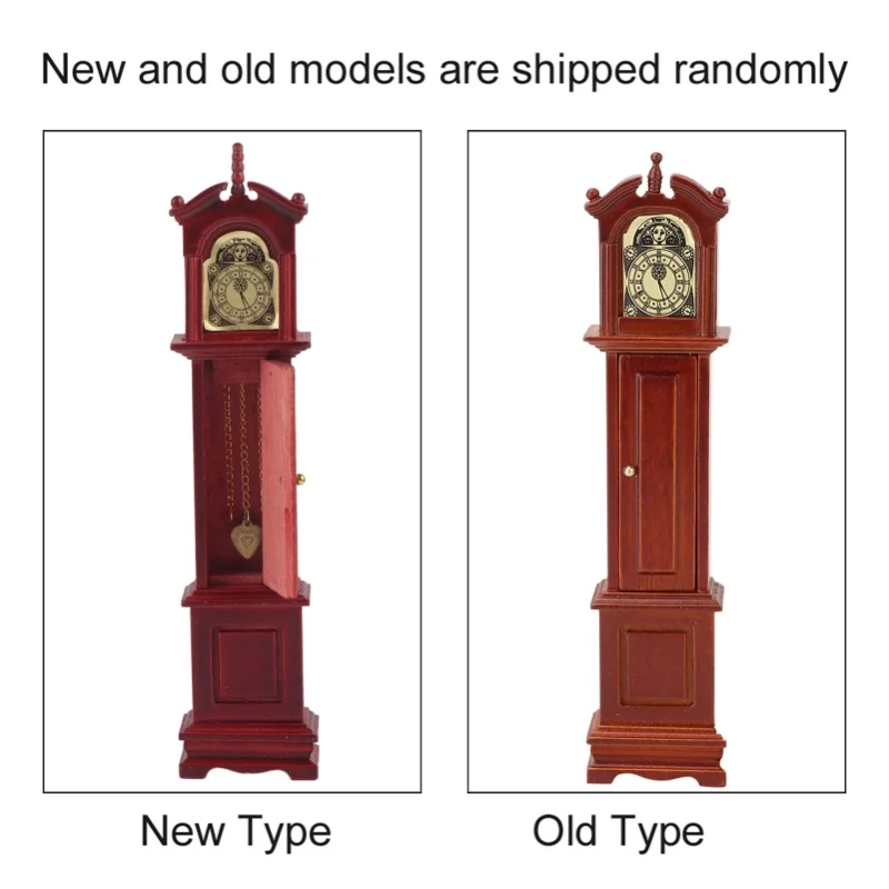 Vintage vloerklok woonkamer meubilair speelgoed voor 1:12 miniatuur poppenhuis accessoire