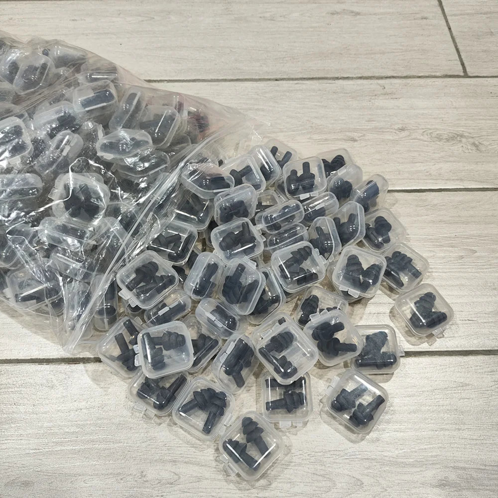 100-500PCS Soft Silicone Earbuds Waterproof Swimming Earbuds Reusable Noise Reduction Sleep Earbuds Hearing Protector With Box