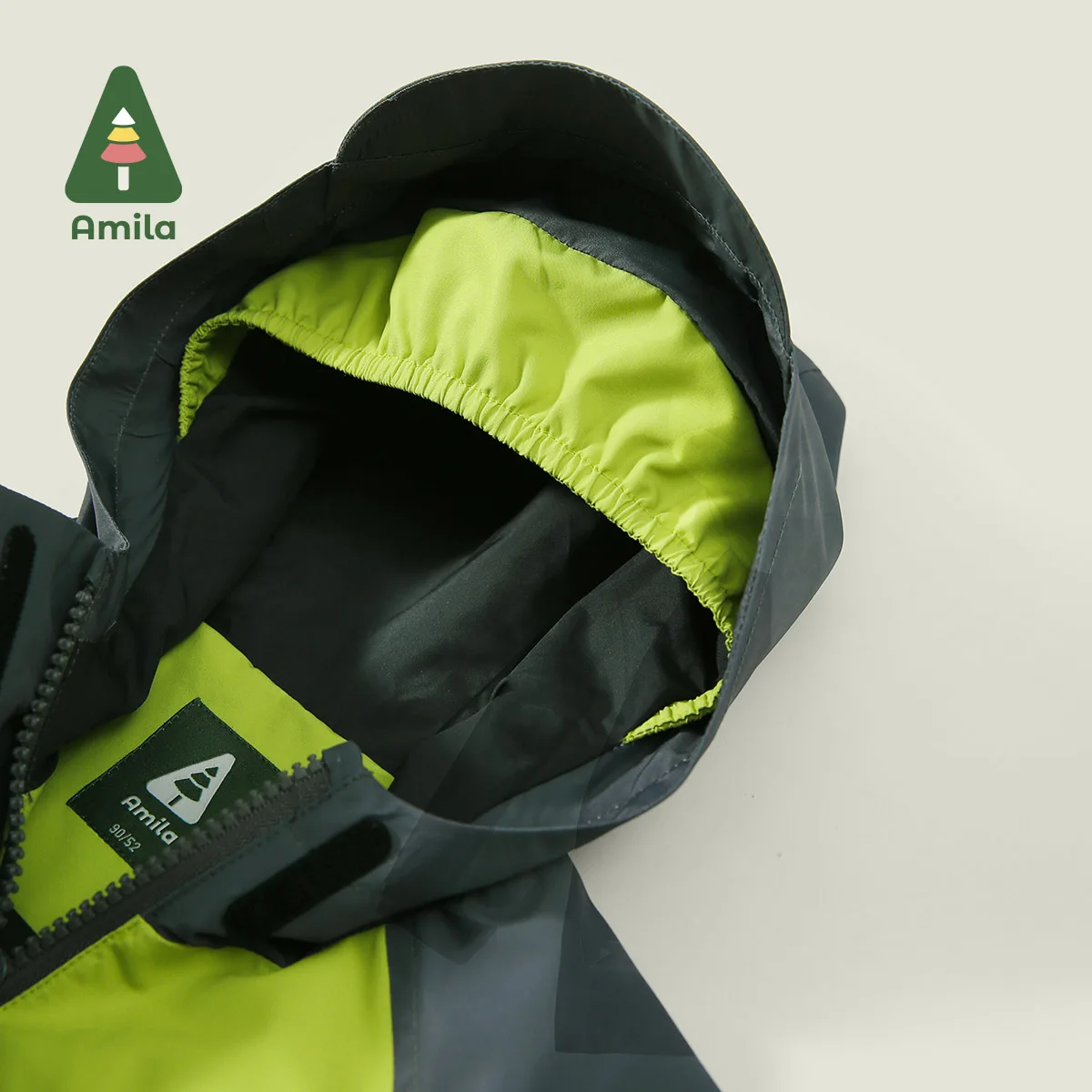 Amila Giacca per bambini 2024 Autunno Nuovi ragazzi e ragazze Cappotto giacca a vento a tre prove di colore a contrasto per sport all\'aria aperta di