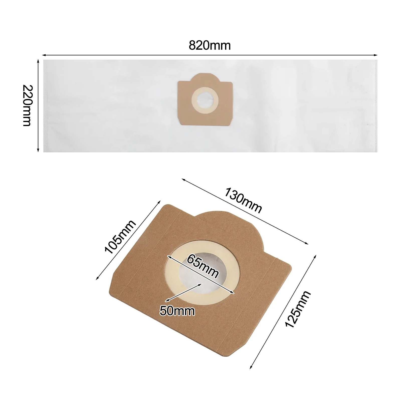 

820*220mm Large Vacuum Bag High Capacity Dust Bag Set Self-Emptying Dust Bag 40 More Capacity Dust-Gas Separation