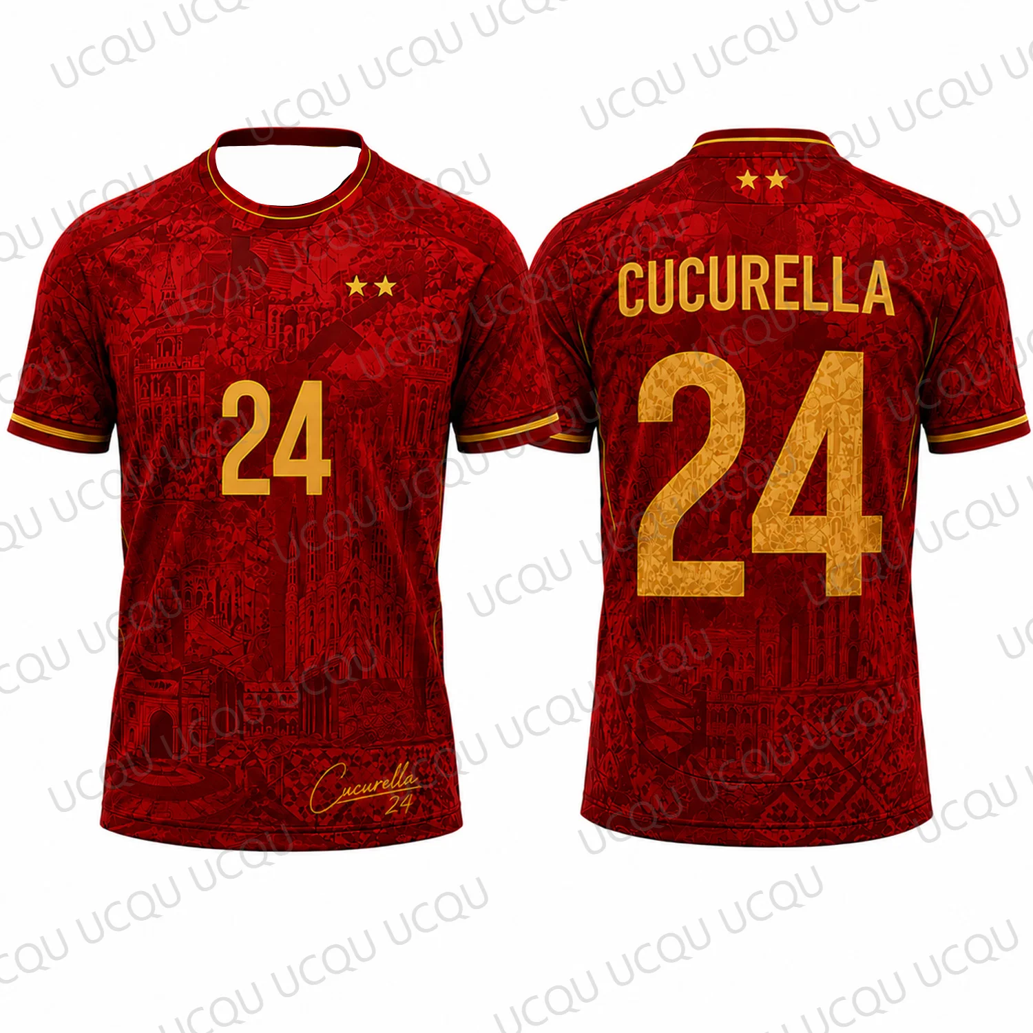 2026 Spanien Yamal Zweisterne Fußballtrikot T-Shirt 3D-Druck Unisex Herren Damen Kinder Kurzarm Freizeit Sport Heimfan-Shirt – Detail 7