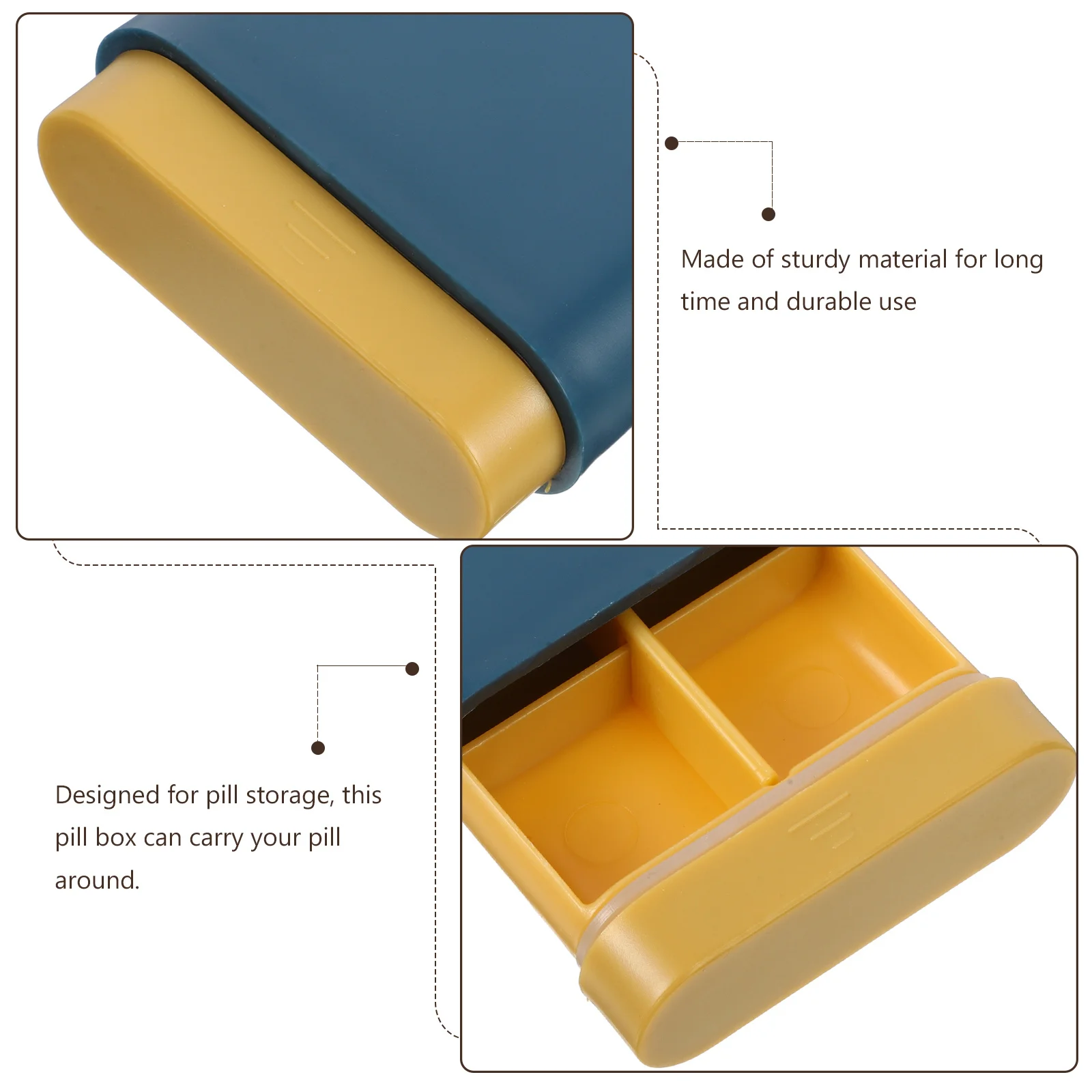 

Portable Pill Box Travel Holder with Triple Large Compartments Dirt Moistureproof Safe Medication Organizer Case