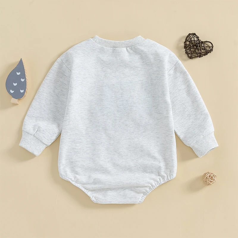 2024-08-06 Lioraitiin Baby Sweatshirt Romper Letter Embroidered Long Sleeve Round Neck Adorable Fall Jumpsuits