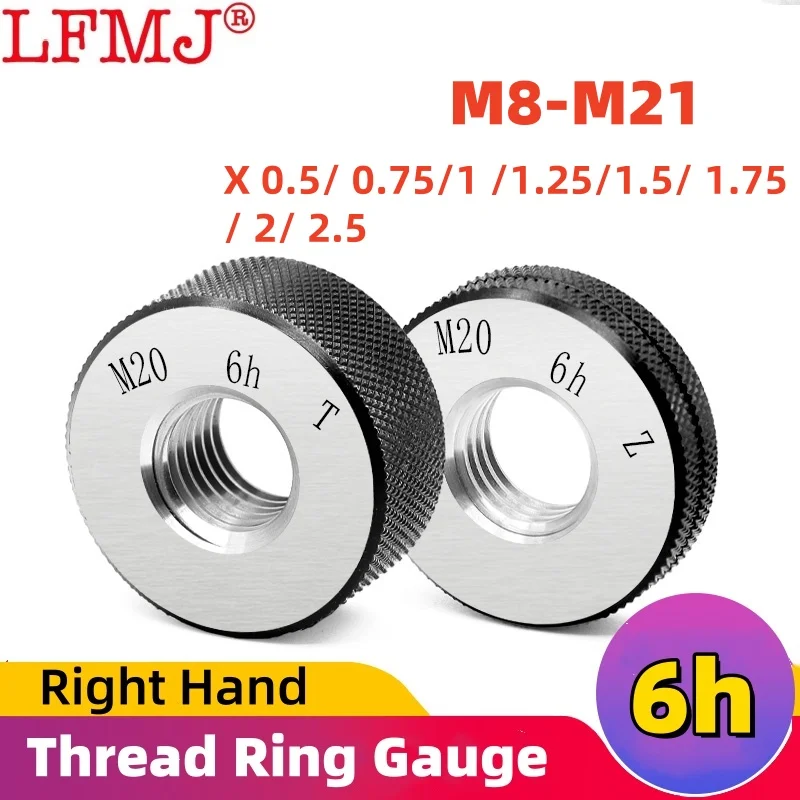1SET(1*GO+1*NOGO) 6h Accuracy Standard Metric Fine Tooth Thread Ring Gauge  M8M9M10M11M12M13M14M15M16M17M18M19-M21 Measure Tool