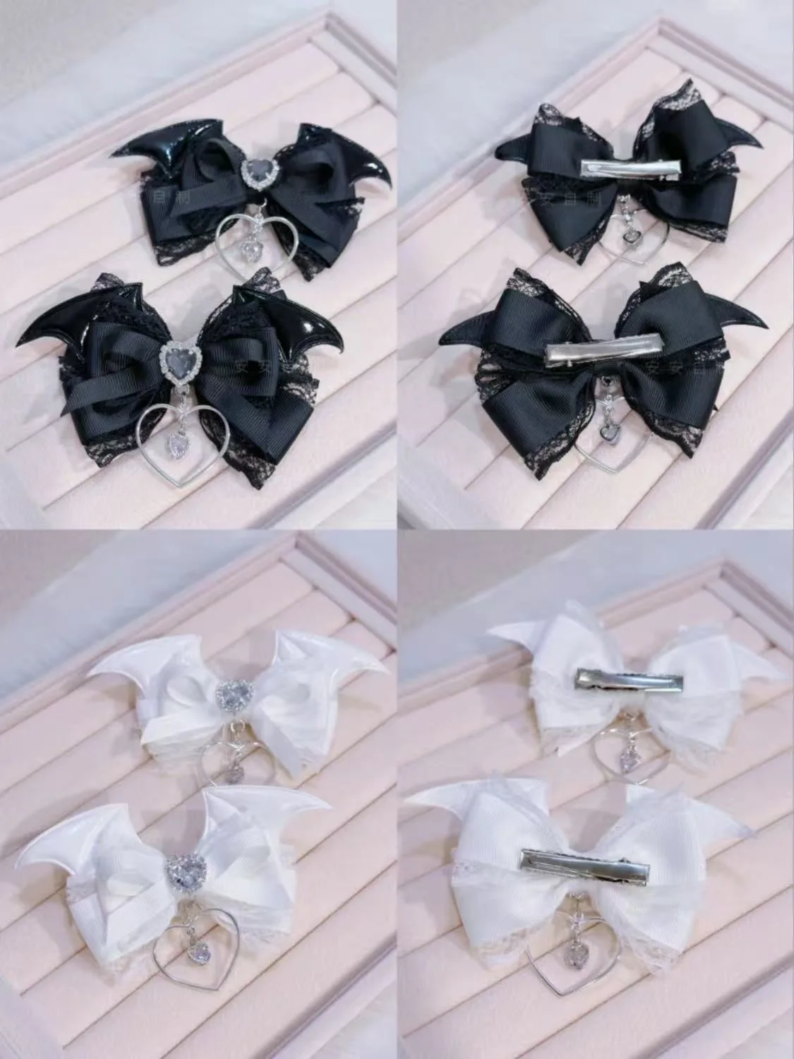 Vrouwen Punk Duivel Vleugel Boog Haar Clip Y2K meisje Harajuku Gothic Subcultuur Zoete Lolita Haar Clips Pins Haarspeld Haarspeldjes