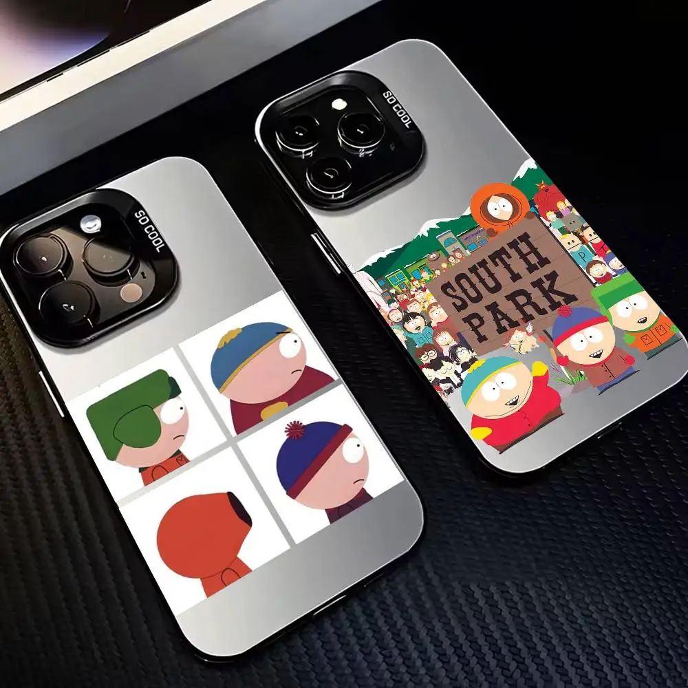 

S-South-H P-Park-K Phone Case For iPhone17,16,15,14,13,12,11 Plus,Pro Max Black Candy silver phone case