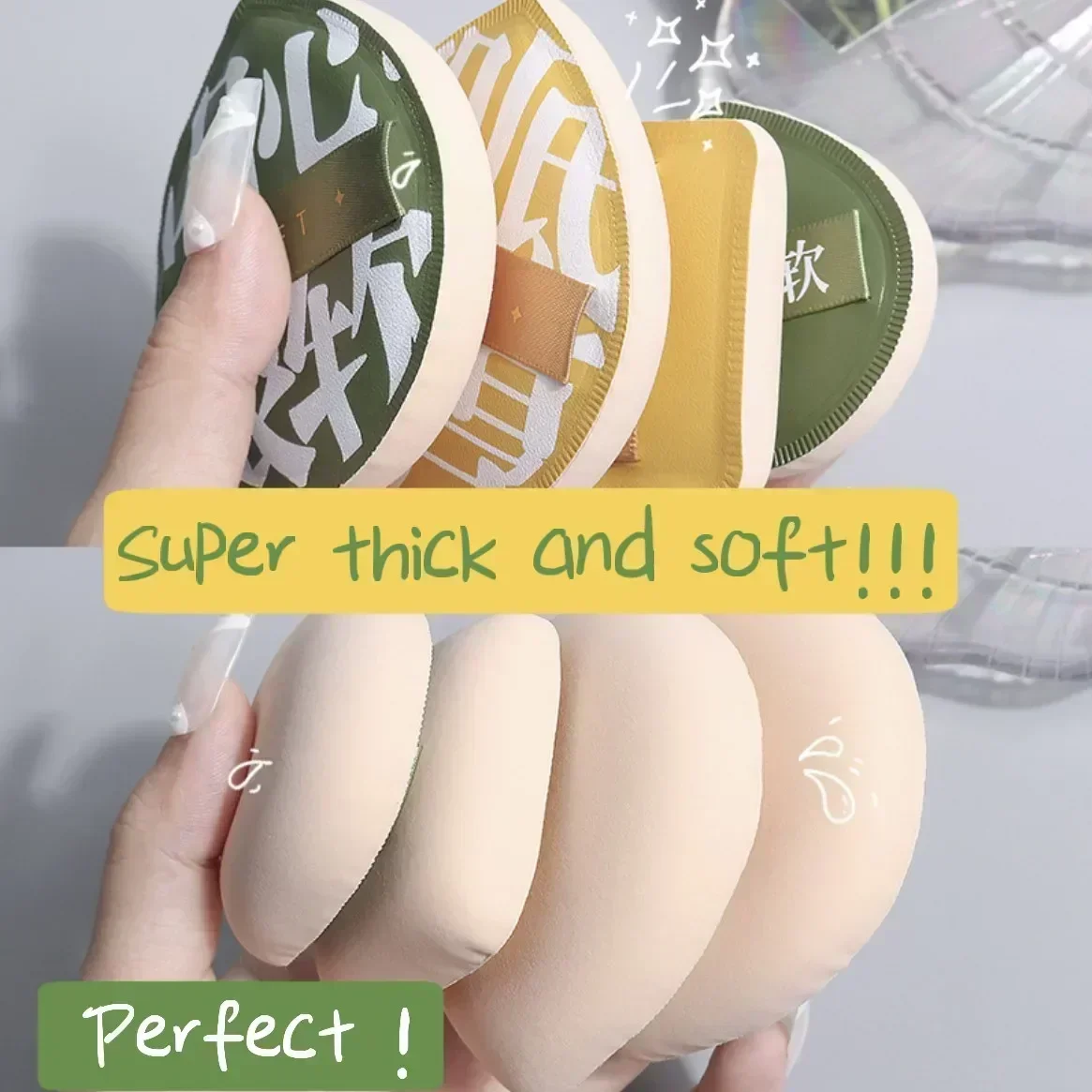 Super macio algodão rosto maquiagem esponja, sopro cosmético, pó, corretivo, base líquida, base de fundação, ferramentas de beleza coreana, 1pc