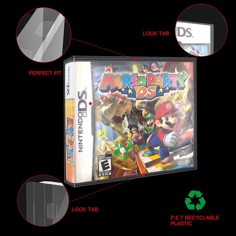 10 قطعة مجموعة من البلاستيك الشفاف واقية لعبة خرطوشة كرتون صندوق حامي تخزين عرض غطاء الأكمام لنينتندو DS NT