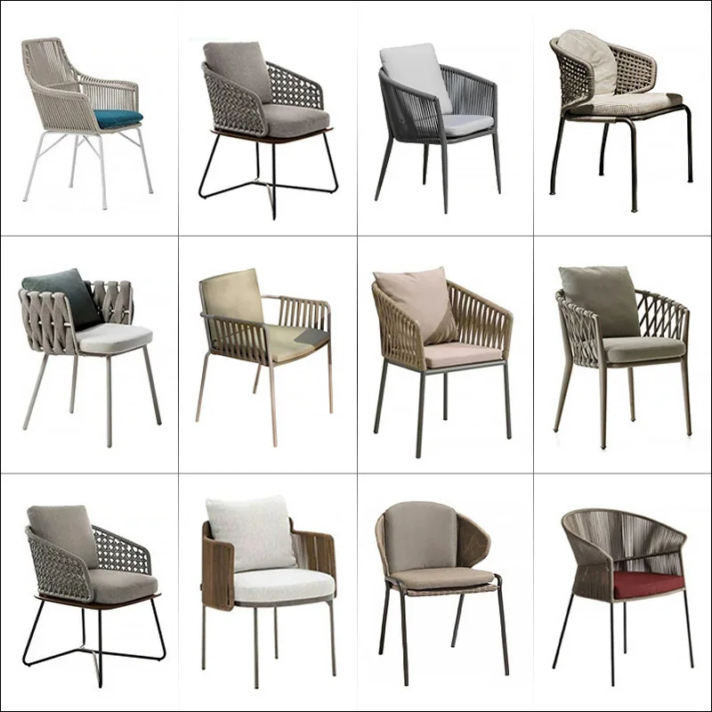 #Nordic-style Outdoor Rattan Chair Courtyard Outdoor Balcony Dining Chair Table Chair Leisure Sofa Combination