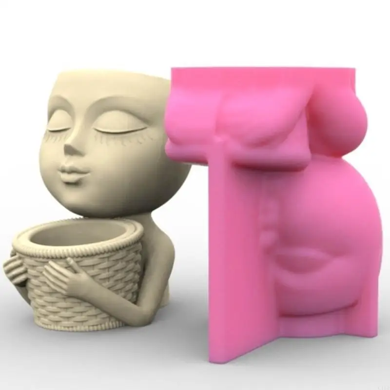 

C1FE Pots Making Mould Mini Flower Pots Moulds Silicone Mold Office Decor