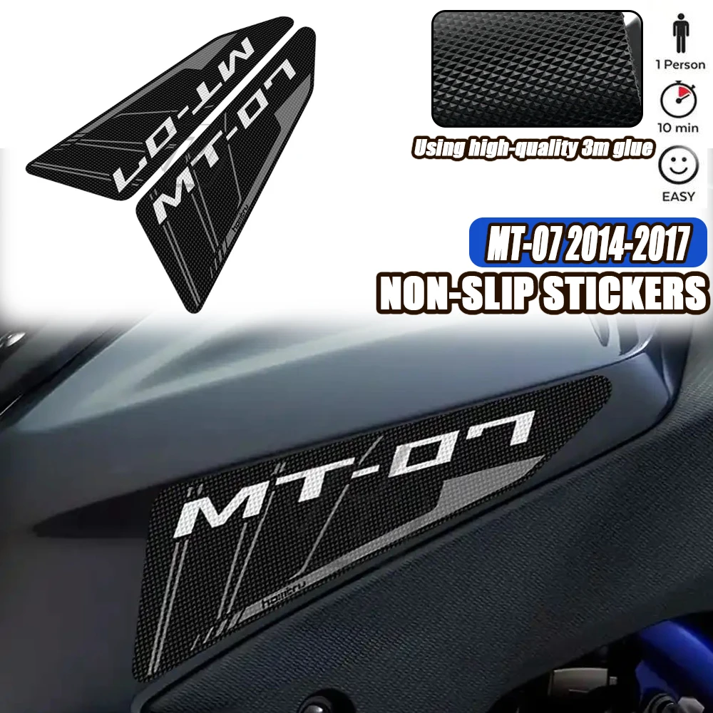 Voor Yamaha MT-07 2014 2015 2016 2017 Motor Antislip Kant Brandstoftankstickers Waterdichte Pad Rubber Sticker