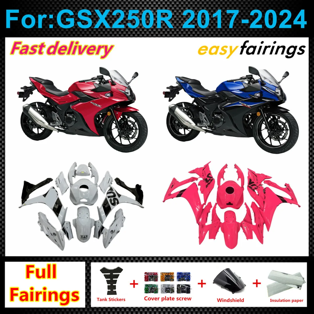 Full Fairing Bodywork Set for GSX250R GSXR250 GSXR 2017-2024 ABS Injection Molding Aftermarket Fit Kit with Fairings Covers