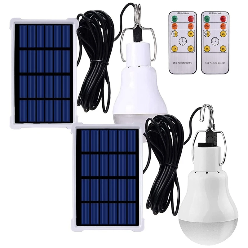Solar Light Bulbs Rechargeable Indoor/Outdoor Fit For Camping Emergency Power Outage With Remote Control