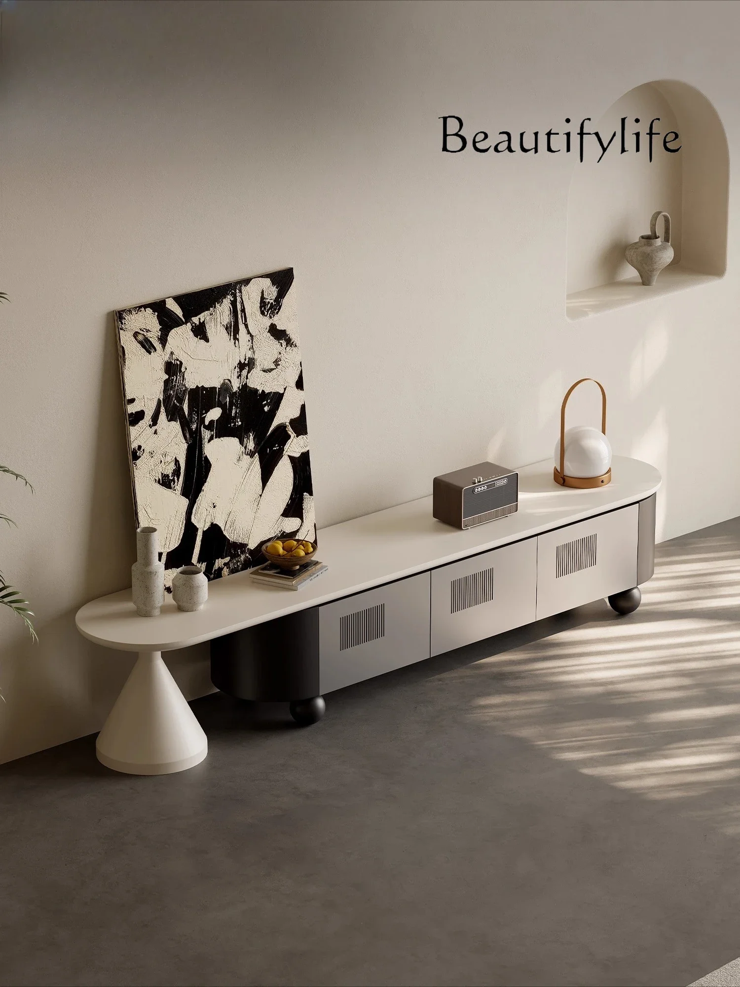 

U 7 French Telescopic TV Cabinet Living Room New Light Luxury High-end Home TV Cabinet