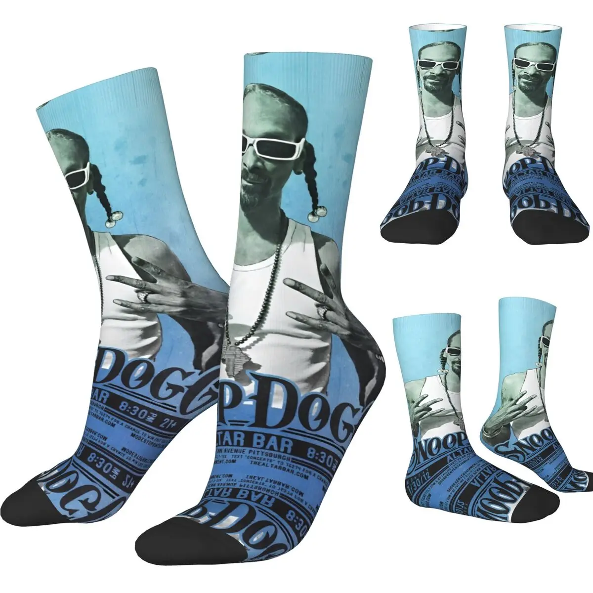 

Rapper Snoop Dogg Graphic Stockings Custom Novelty Socks Autumn Non Skid Socks Men Cycling Soft Socks