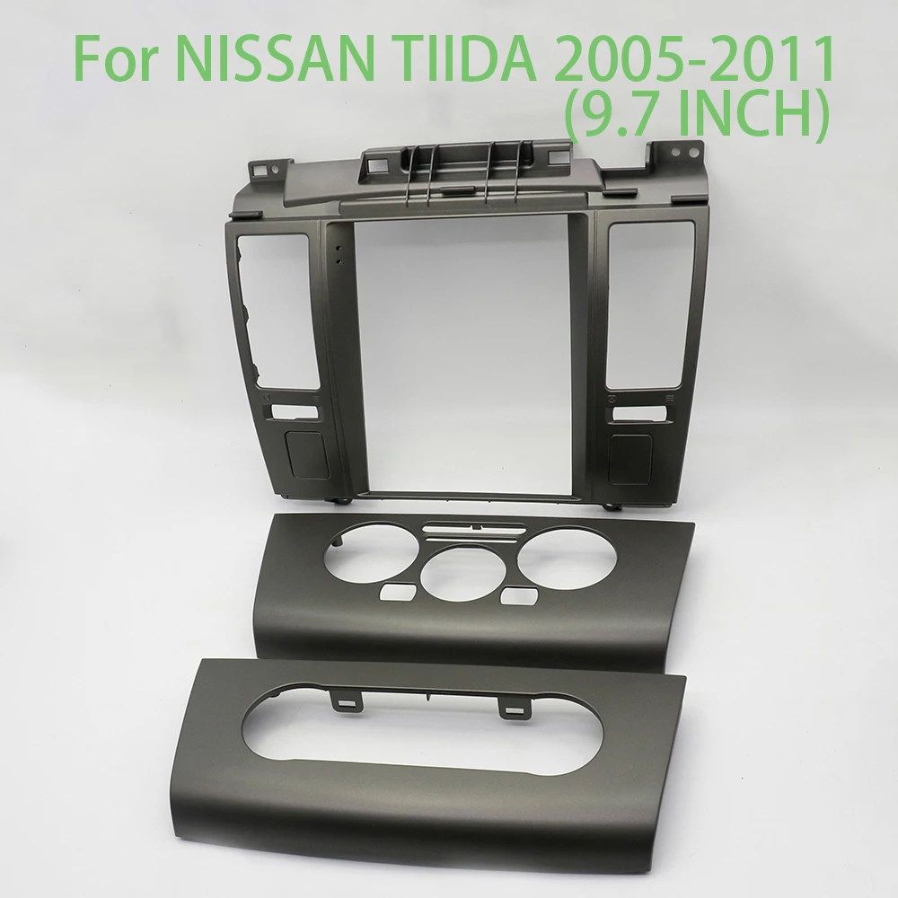 

For NISSAN TIIDA 2005-2011 9.7 Inch Auto Radio Fascia Dash Panel Installation 2 Din Car DVD Head Unit Frame Kit Cable Adapter