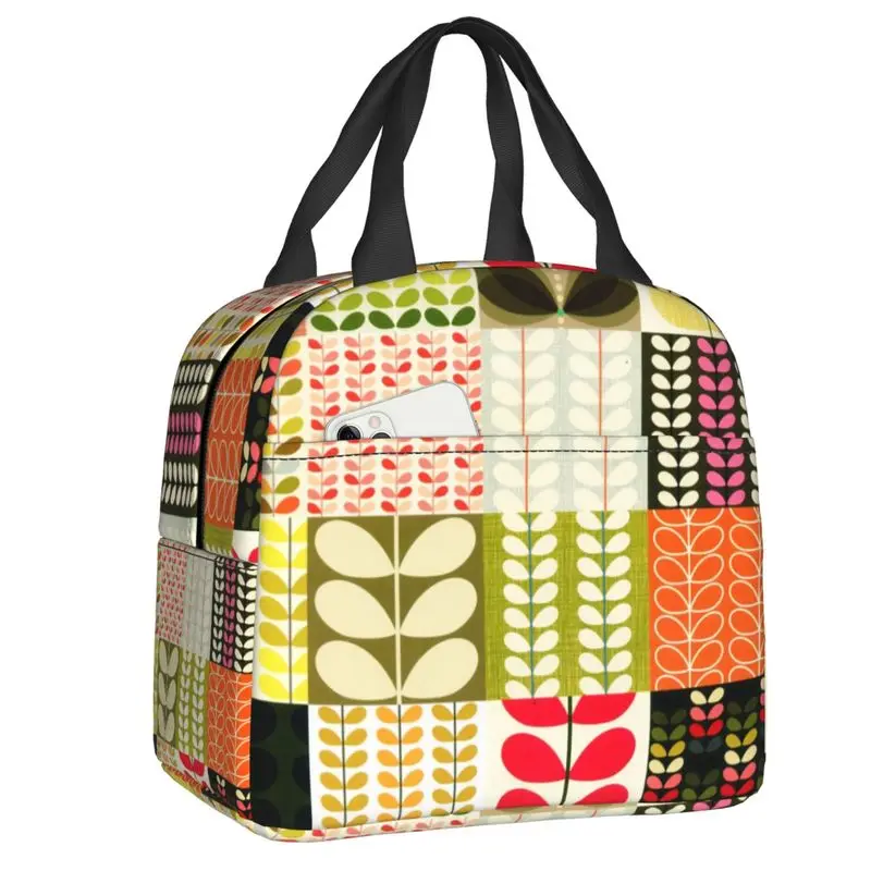 

Пользовательские Orla Kiely с цветочным рисунком Scandi, ретро изолированные сумки для обеда с цветами, многоразовый холодильник, термобокс для еды, ланч-бокс для работы, путешествий