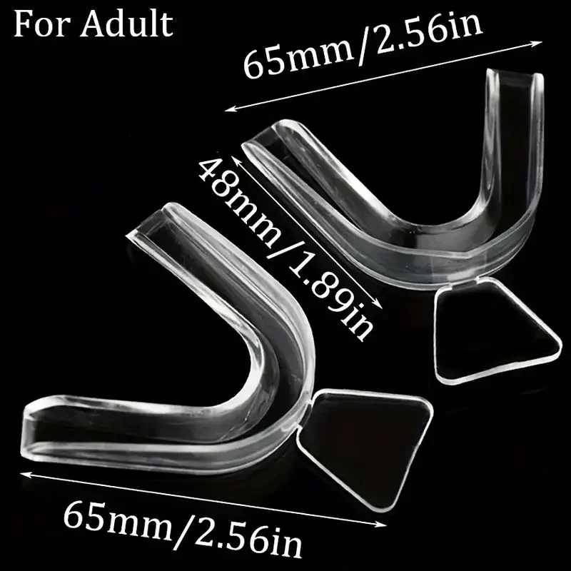 قطعتان من واقيات الأسنان الليلية بالحرارة - مضادة للطحن وحماية الأسنان، مناسبة للتخصيص لتخفيف الصريف وتخفيف TMJ #3