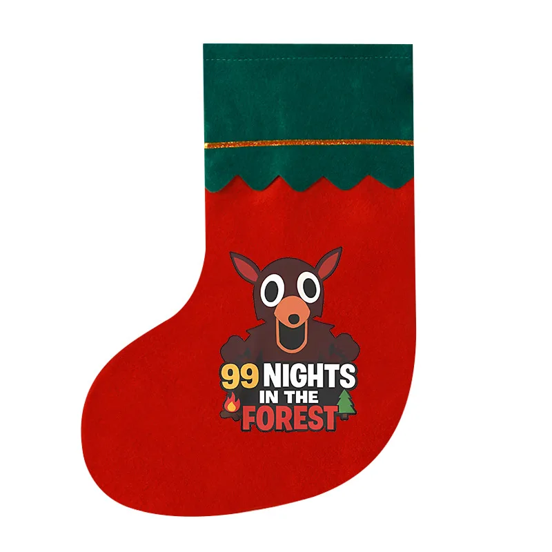 99 ليلة عيد الميلاد تخزين السنة الجديدة حفلة ديكور المنزل حقائب للهدايا في المشايا الكرتون أنيمي شجرة عيد الميلاد معلقة الجوارب #6