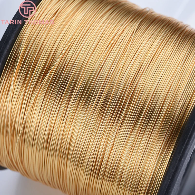 (5571)5 Meters 0.3MM 0.4MM 0.5MM 0.6MM 0.7MM 0.8MM 24K Gold Color Copper Make Shape Metal Wire High Quality Jewelry Accessories