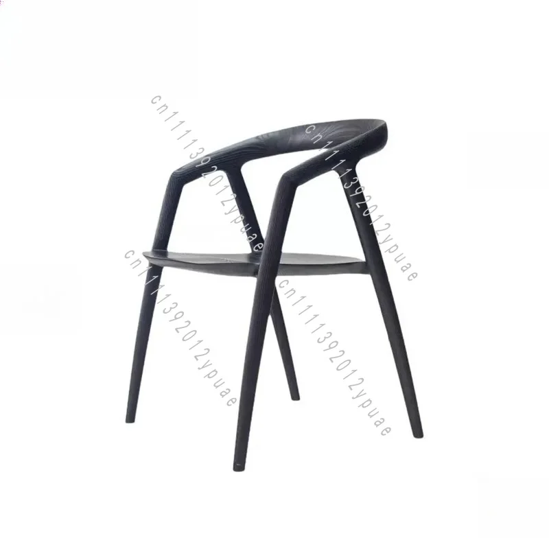 High End Solid Wood Dining Armchair, Nordic Minimalist Reading & Tea Chair, Indoor Leisure Seat for Dining Room & Tea Space