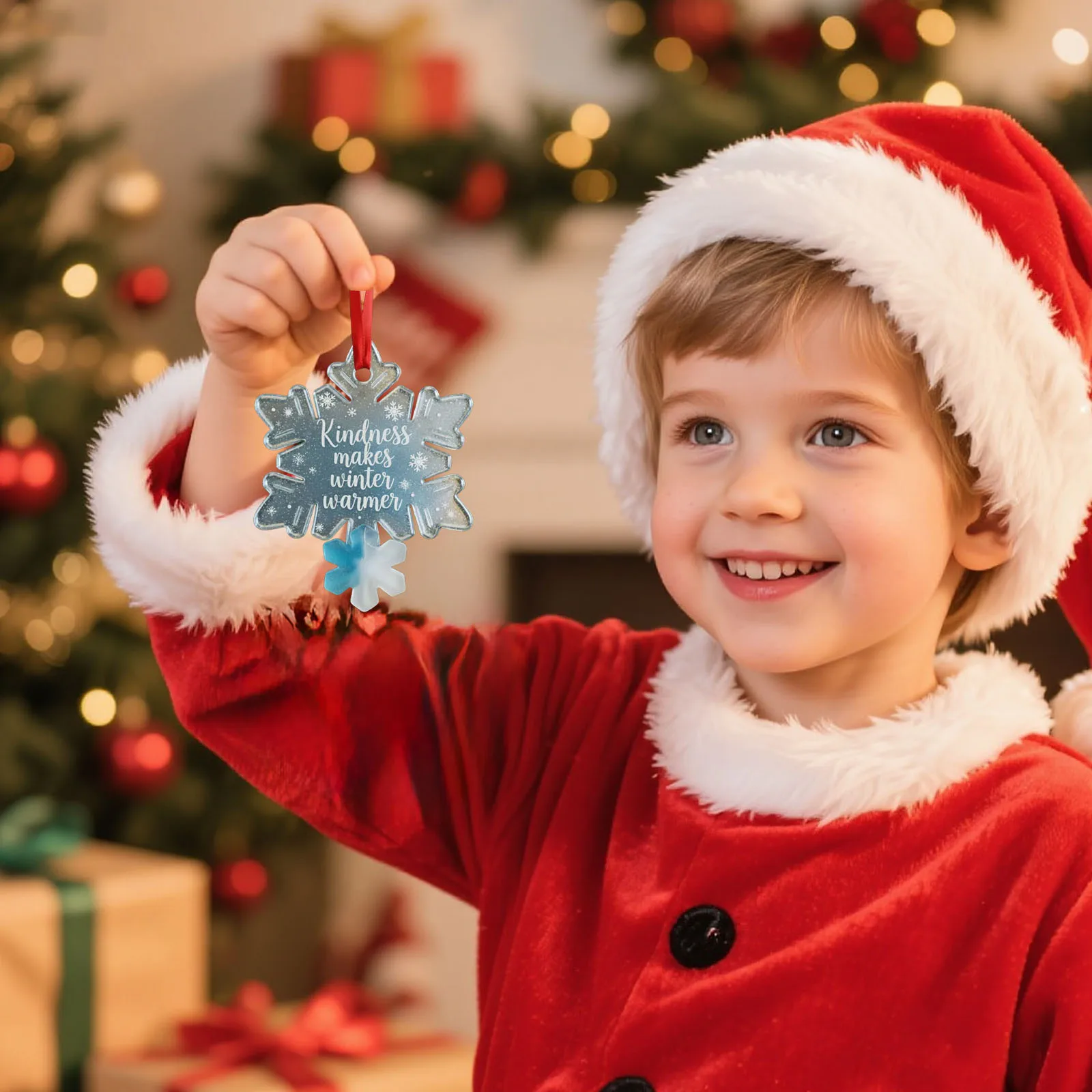 لوازم عيد الميلاد الفنون والحرف اليدوية للأطفال الذين تتراوح أعمارهم بين 2-4 سنوات عيد الميلاد 2d الاكريليك شقة حلي معلقة هدية للديكور المنزل #2