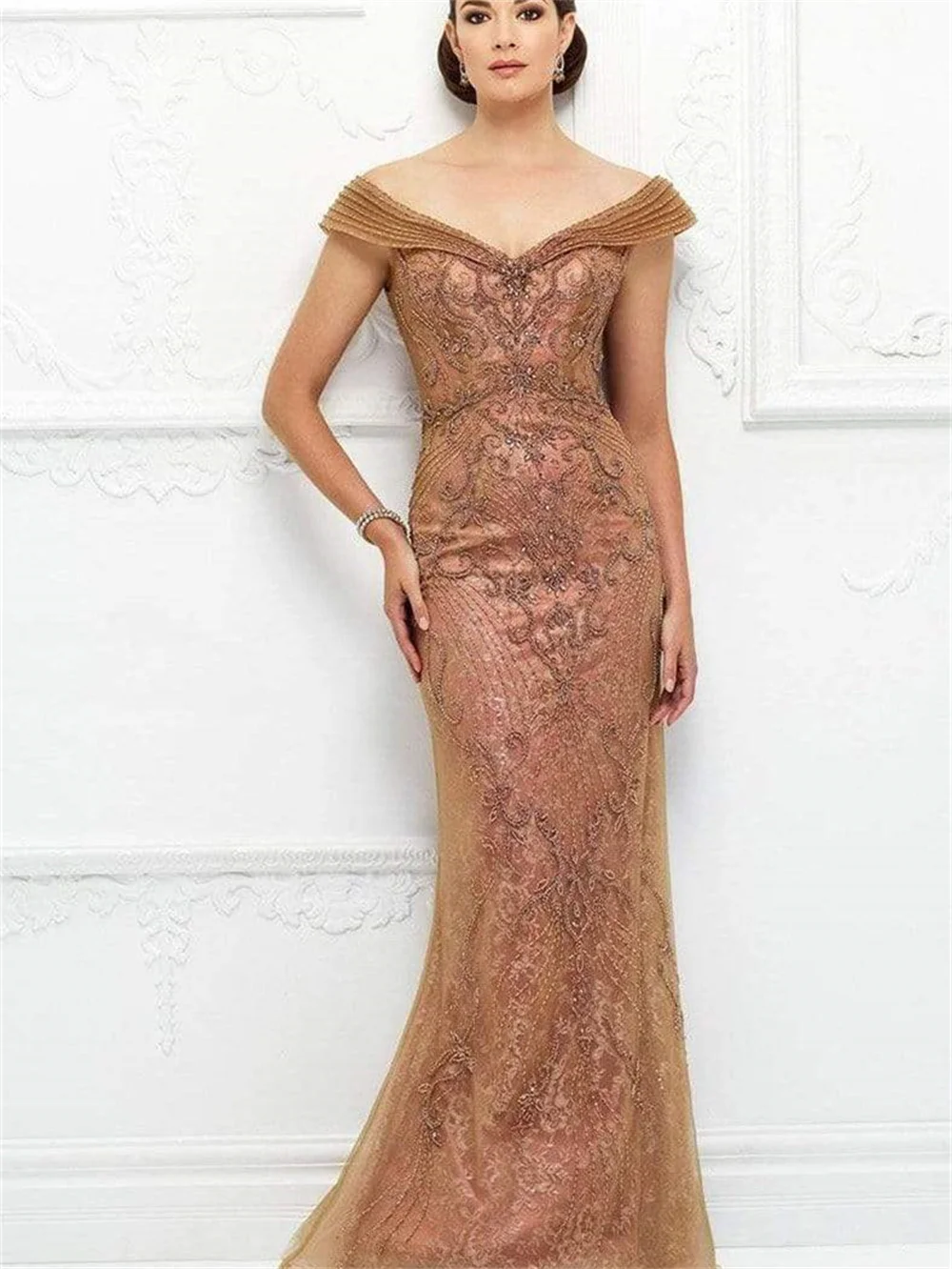 Luxurious Beaded Mother of the Bride Dresses 2024 Glamorous Prom Gown Modest Floor-length Evening Dress Vestidos De Novia