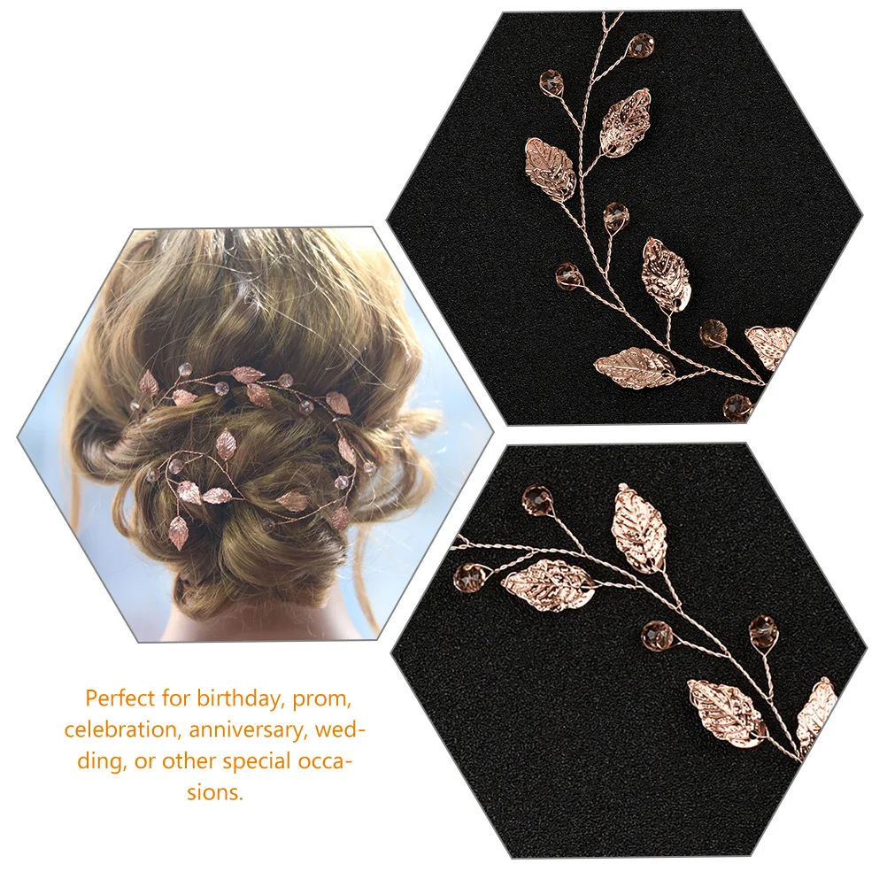 

Wedding Headband Rhinestone Leaf Crystal Bridal Hair Accessories Elegant Bride Headpiece for Wedding Birthday Prom