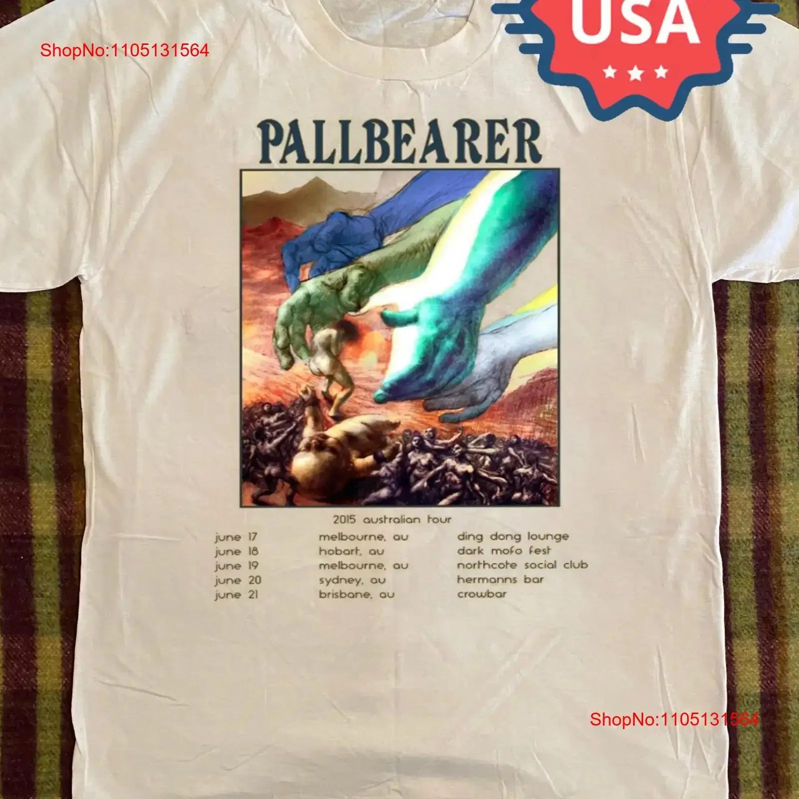 

Vtg Pallbearer band Australian Tour T Shirt Concert S to 5XL AR160 vintage Washed Slightly Versatile Casual Unisex Comfortable