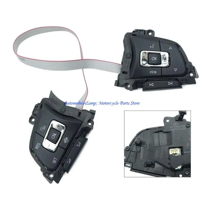 H7BD Vehicle Upgraded Illuminated Steering Wheel Control Switches Easy Installation Modern Aesthetic 5G0959442JICX 5G0959442J