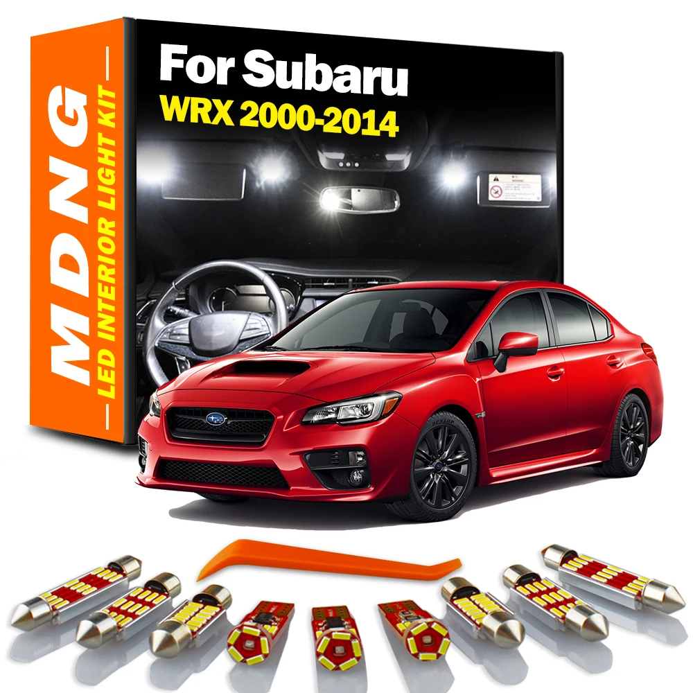 MDNG 8Pcs LED Interior Reading Trunk Light Bulb Kit For Subaru WRX 2000- 2007 2008 2009 2010 2011 2012 2013 2014 Car Accessories