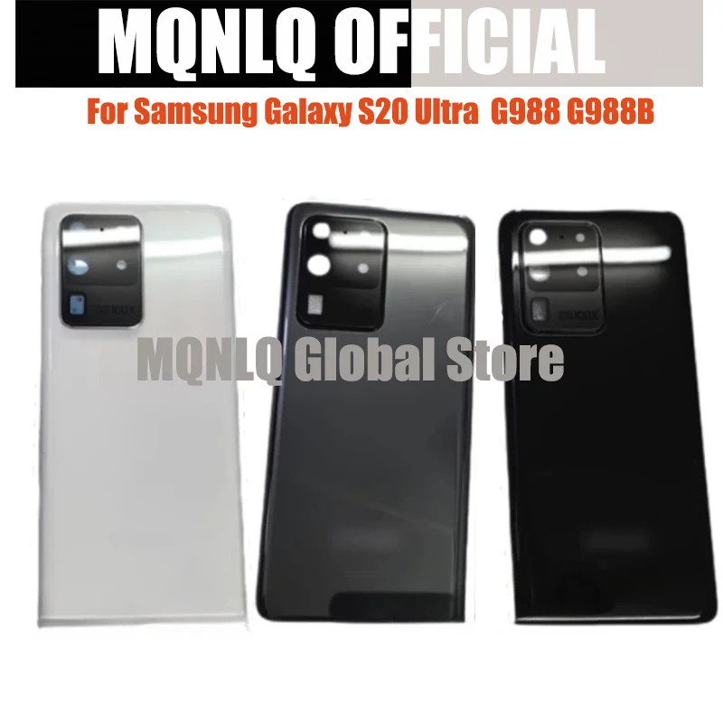 For Samsung Galaxy S20 Ultra S20Ultra G988 G988B Back Battery Cover Glass Rear Housing Cover Replacement Case With Camera Lens