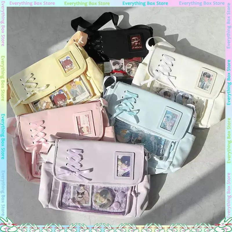 Nuevo bolso de lona con cinta japonesa, bolso de hombro versátil para ocio universitario, bolso cruzado de Anime, insignia de productos bidimensionales Itabag