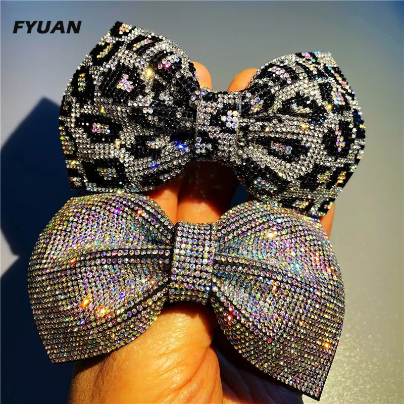 FYUAN Fashion 5 Styles Bowknot Hairpins for Women Girls Rhinestones Hairwear Accessories Weddings Jewelry