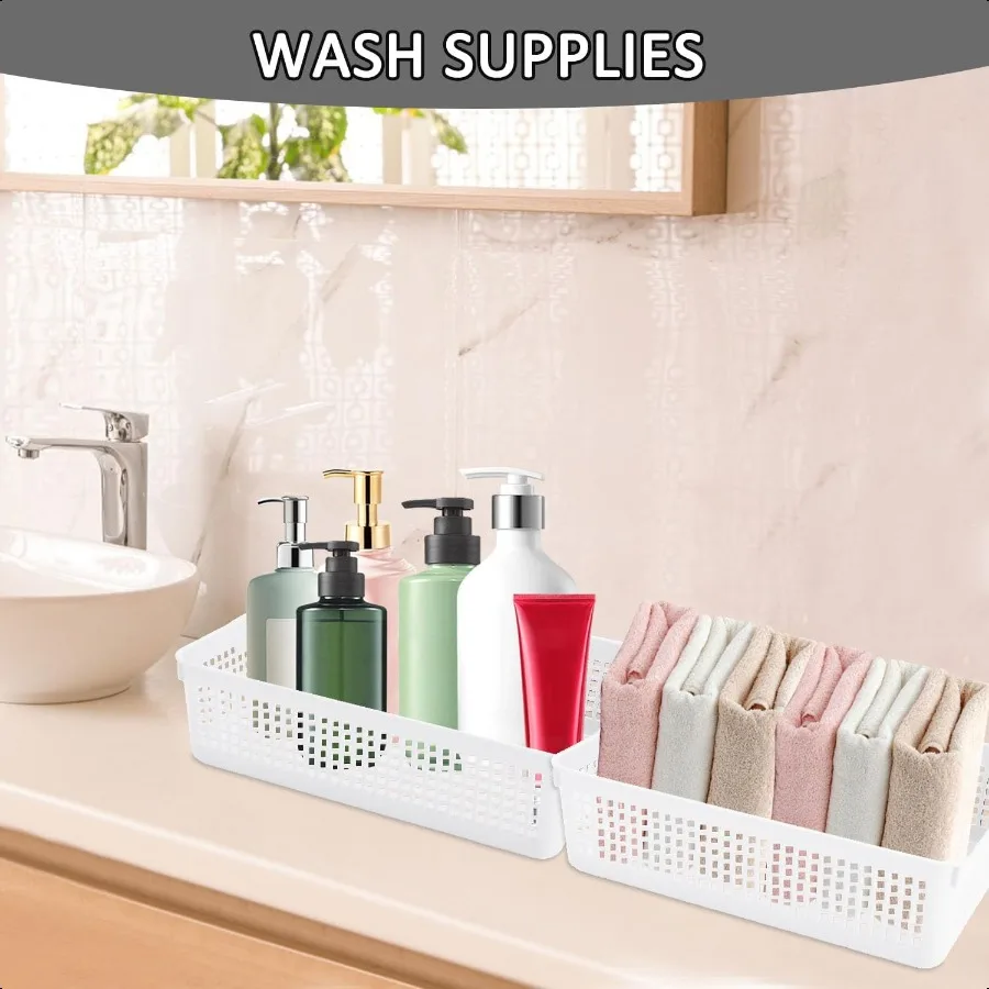 CONLI 6 قطعة حجم A4 بدوره في الصواني الفصول الدراسية سلة التخزين البلاستيكية صينية الورق عقد A4 ورقة لعبة وجبة خفيفة لغرفة نوم المطبخ