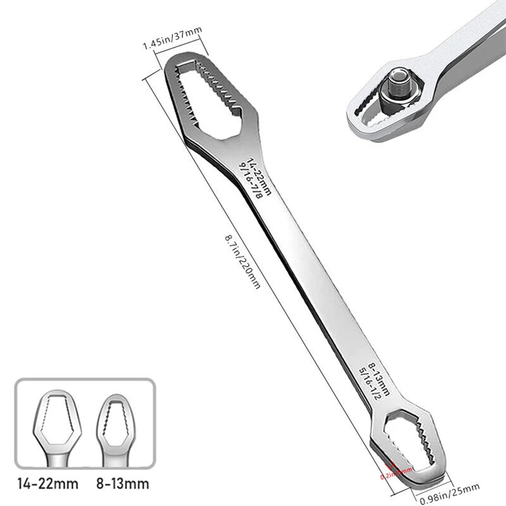مفتاح ربط توركس 1 × 8-22 ملم قابل للتعديل من الكروم والفاناديوم الصلب خفيف الوزن. أدوات إصلاح محمولة متعددة الوظائف