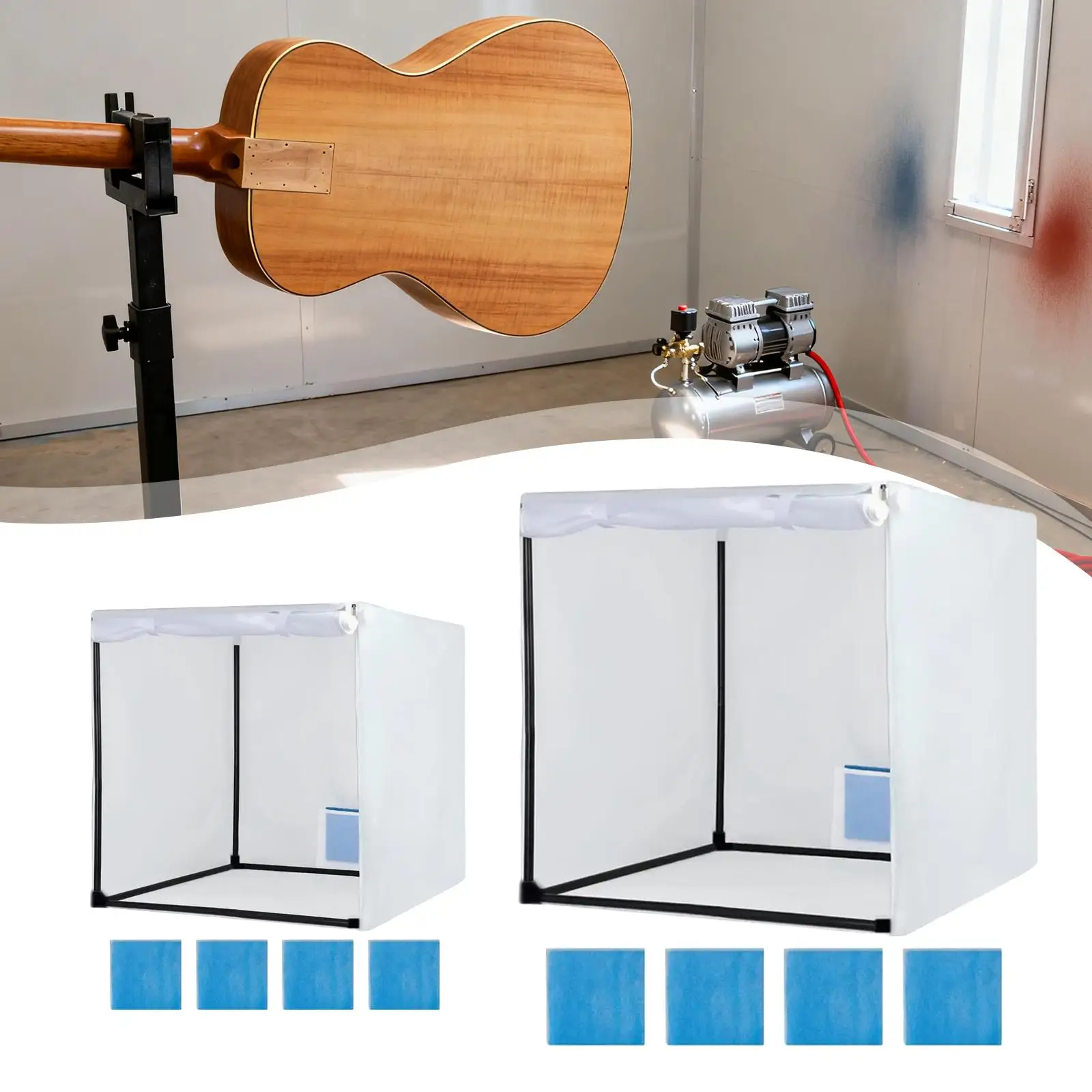 

Paint Booth,Large,Tool,for Airbrushing, Spray Booth with Filter Curtain Paint Tent for Toy Part DIY Furniture Nail Craft