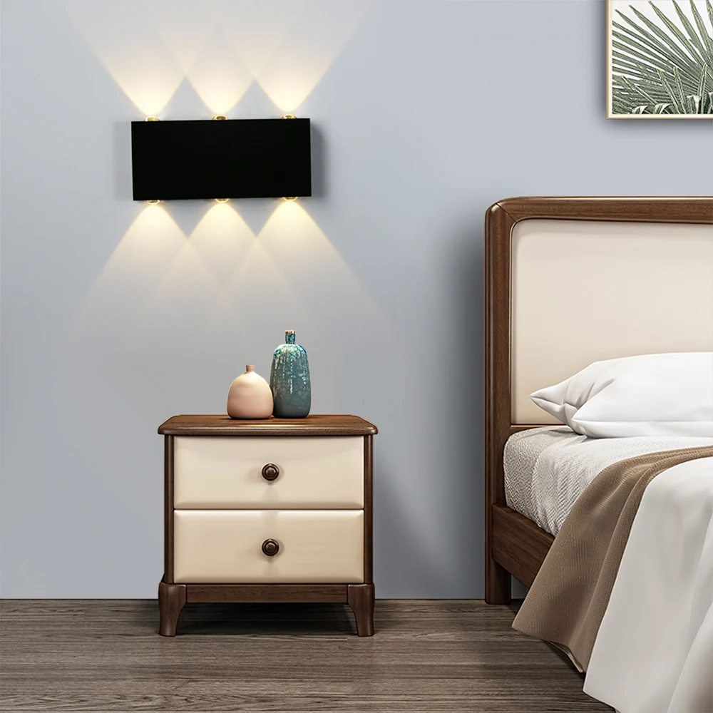 Aluminum Small Square Wall Lamp, Indoor Lighting, Up and Down Light Fixture, Modern, Bedroom, Living Room, 4W, 6W