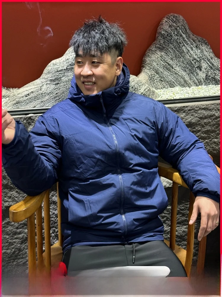 

New Snowy Casual Outdoor Men's Cotton Jaet Lightweight Windproof Warm Hooded Polyester Filling Long Sve Zipper Closure