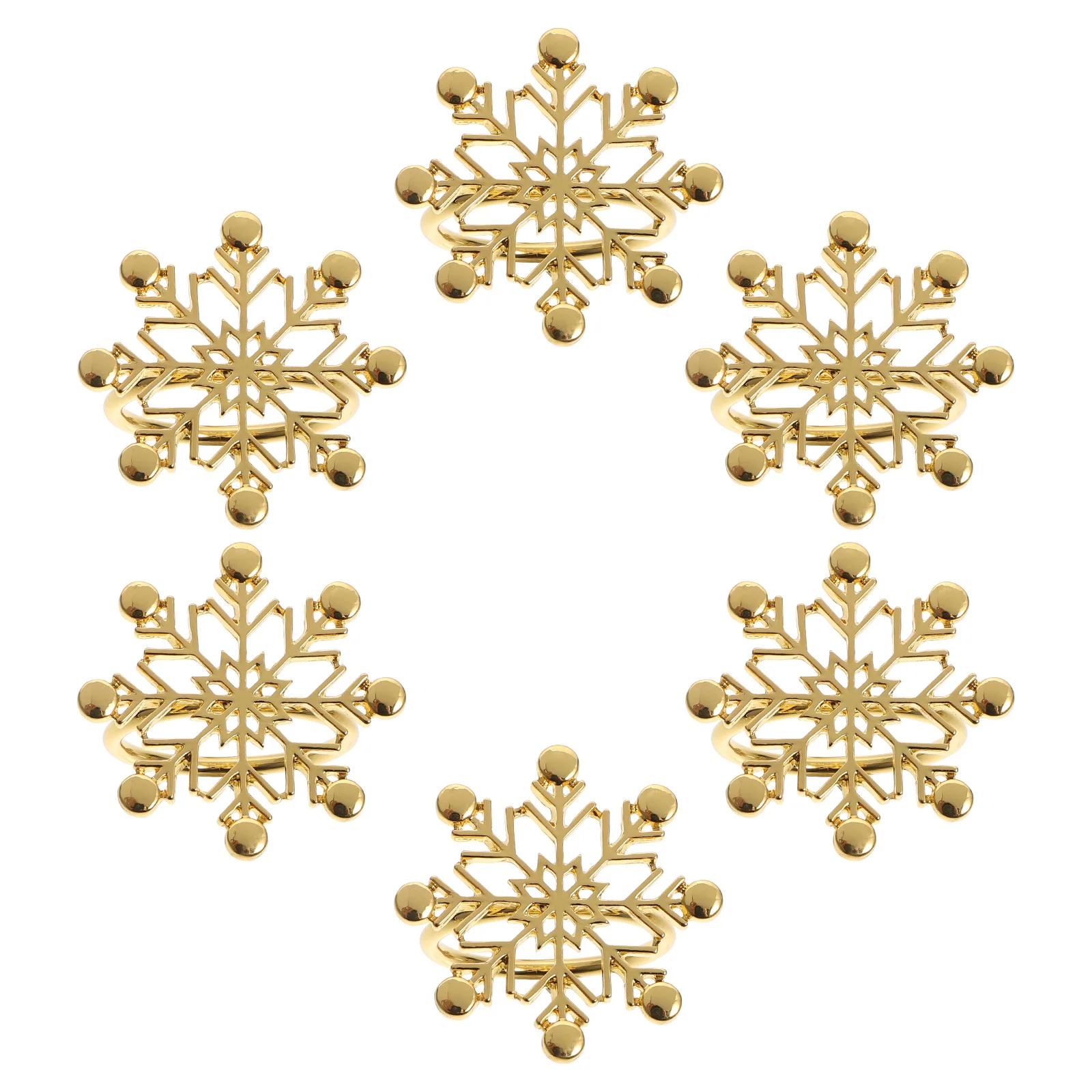 

6Pcs Christmas Napkin Decor Adorable Snowflake Design Table Napkin Ring Supplies for Festival Gathering Xmas Dining Table Decor