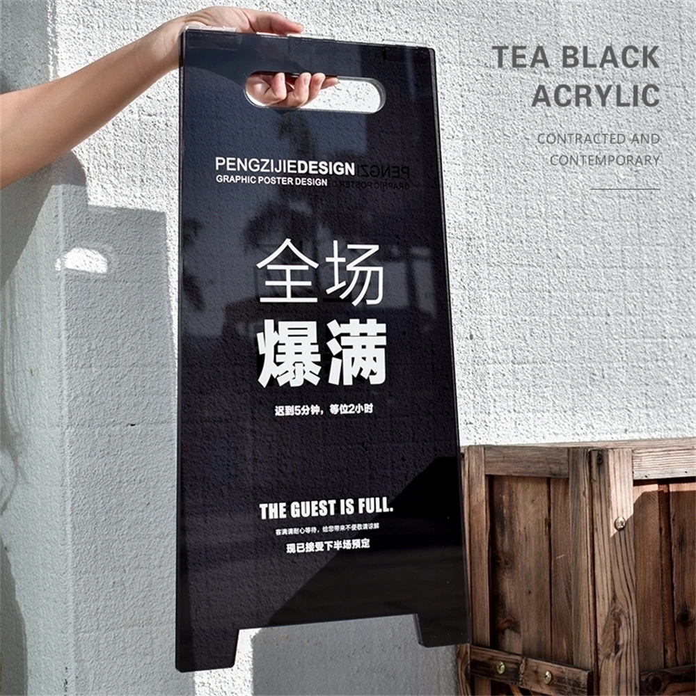 Korean Mirror Billboard Ins Milk Tea Shop Triangle Sign Standing