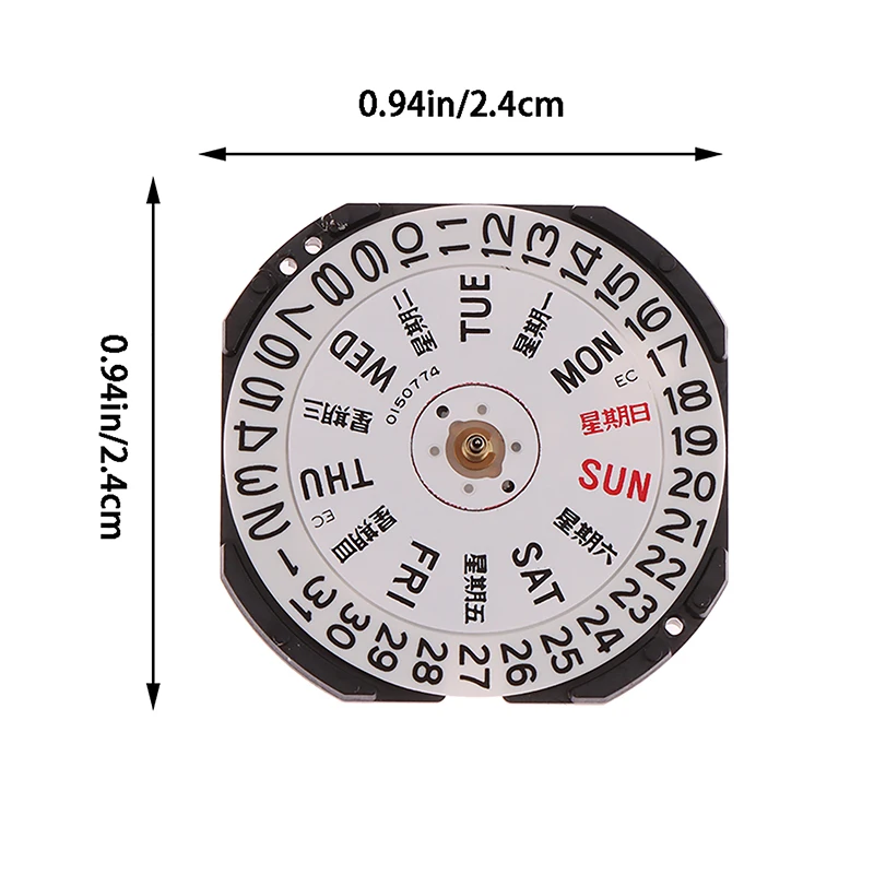 Movimento do relógio de quartzo com peças da bateria, substituição, calendário duplo, VX43E, VX43, 3 pinos, 1 conjunto